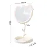 Espejo con forma de flor, espejo de tocador para dormitorio de estudiante, espejo de escritorio para maquillaje, espejo portátil para oficina y hogar