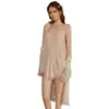 Ropa Interior Sexy Gueru Camisola para Mujer con Adorno de Perlas Dulces Malla Transparente Patchwork de Encaje Bata de Noche XK7541