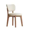 Silla de Comedor de Madera Maciza Color Crema, Conjunto de Mesa y Sillas de Comedor Moderno y Creativo, Silla de Comedor de Diseño para el Hogar, Silla Tapizada de Lujo Ligero de Gama Alta