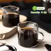 Taza de Espresso con Doble Pico, Vaso para Licores, Taza de Leche con Asa, Vidrio Transparente Accesorios para Cafetera Espresso