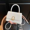 Bolsa de Mão Quadrada Pequena Colorida Lisa com Textura da Moda 2026 Nova Bolsa Transversal Chique Estilo Coreano Bolsa de Ombro Casual