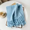 Bufanda tejida de hilo de bucle extendido de mohair cepillado, a prueba de frío y cálida para invierno, transfronteriza europea y americana, para mujer, con tacto de alta gama