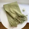 Bufanda Larga de Mohair Gruesa y Larga de Color Sólido Versión Coreana para Parejas, Chal Cálido Versátil Bufanda de Doble Uso para Otoño e Invierno