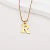 Cadena para Clavícula de Acero Inoxidable con Letra Inglesa Estilo Ins Moda Retro Europea y Americana Chapado en Oro de 18K Acero de Titanio Collar Que No Se Desvanece