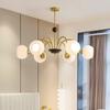 Lustre para Sala de Estar Estilo Nórdico Luz para Sala de Jantar Estilo Italiano Feijão Mágico Luz Simples Moderna Meio Antigo Bauhaus Quarto Luz de Quarto