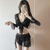 [Serie Luz de Luna] Nuevo Estilo 2026 Traje de Baño tipo Hada para Mujer, Conjunto de Bikini de Dos Piezas para Verano, Traje de Baño de Cuatro Piezas para Aguas Termales