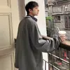 Suéter falso de dos piezas para hombre, primavera y otoño, estilo japonés, cuello redondo, holgado, informal, camiseta sencilla de manga larga que combina con todo.