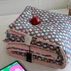 Touca de Algodão Pequena Floral Estilo Coreano Colcha de Gaze Colcha de Inverno Colcha de Primavera e Outono Acolchoada Veludo Acalmador para Bebê Colcha de Renda