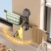 Estante de Cocina con Ventosa para Paños, Estante Giratorio de Múltiples Barras con Drenaje para Fregadero y Repisa de Ventana, Toallero de Pared