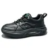 Zapatos Casuales Deportivos de Nuevo Estilo Transpirables con Suela Gruesa para Aumentar la Altura Ligeros de Espuma con Suela Suave Zapatos de Moda con Piel de Vaca Primavera Zapatos Blancos