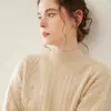 Textura Luxuosa~Tricô Cable Knit Francês 100% Caxemira Pura Tricô para Mulheres, Fio Trançado Espessado Macio Ceroso Tricô Base