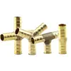 Conector Pagoda de Cobre Reto em T de Três Vias Quatro Vias Mangueira de Gás Ar 6mm 8mm 10mm 12mm Dupla Ponta