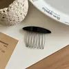 Pente de Cabelo Novo, Liso e Moderno, com Toque de Luxo, Pente Oval Invertido, Presilha Lateral Simples, Acessório de Cabelo Versátil para Meninas