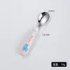 Acero inoxidable 304 Vajilla infantil cuchara de dibujos animados creativa cuchara para complementar la comida del bebé Juego combinado de regalo de tenedor