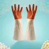 Guantes Hechos de Piel Plástica, Látex, Color Tendón, Impermeables, para Limpieza de Cocina, Lavar Platos, Tareas del Hogar, Lavar Ropa, PVC para Mujer