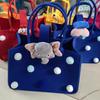 Bolsa de fieltro con lunares para regalo de boda, bolso de mano de fieltro con dibujos animados, bolsa de regalo portátil de fieltro para compras, ideal para hacer tú mismo.