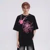 Camiseta Versátil de Estilo Urbano Holgada para Mujer, Estampado Ángel con Brillo Nocturno, para el Tour Transfronterizo 2026