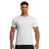 Venda Quente na Amazon Camiseta Estampada de Manga Curta Secagem Rápida Respirável Roupas de Fitness Masculinas Alta Elasticidade Logo Estampado Solta Roupa Esportiva para Homens