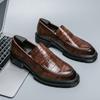 Zapatos de Cuero de Negocios de Moda Personalizados de Color Pulido Four Seasons Transfronterizos Talla Grande Moda para Hombre Zapatos Perezosos de Ponerse sin Atar Gruesos