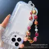 Nova Corrente para Celular Especial Formato Pedra Acrílica Corrente para Pendurar Celular Bola de Strass Cordão Chaveiro Portátil para Mulheres Atacado