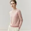 Baicaierong Outono/Inverno 2026 Suéter Feminino de Caxemira Gola V Design Versátil Malha de Lã