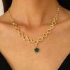Pendientes, anillos, pulseras, collares y joyas con forma de flor de cinco hojas de la suerte de estilo europeo y americano, conjunto de cuatro piezas de joyería de hierba de cinco pétalos para mujer.