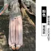 Calça de Linho Tencel Branca de Perna Larga Curva para Mulheres, Novo Estilo de Verão, Estilo Old Money, Cintura Alta, Emagrecimento, Perna Reta Solta, Calça Casual