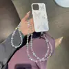 Verano Lujo Ligero Morado Láser Colorido Cuentas Heidi Cadena para Teléfono Móvil Colgante de Muñeca Portátil Anti-pérdida Cadena para Funda de Teléfono Móvil Creativa