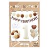 Ins vintage caramelo de crema película de aluminio digital traje de cumpleaños animal de dibujos animados combinación tarjeta trasera globo individual al por mayor