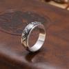 Anillo giratorio de plata esterlina S925 con seis palabras y mantra, personalidad retro, anillo de plata tailandesa retro desgastado, estilo nacional, venta directa de fábrica