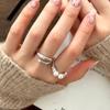 Anillo de Moda para Mujer Estilo Flecha Envolvente Doble Perla Retorcida Lujo Ligero Retro Anillo Abierto de Dedo con Circonita