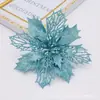 Nuevas Flores Decorativas de Plástico de Navidad Transfronterizas de 16 cm Guirnalda de Navidad Decoraciones para Fiesta de Navidad Colgantes DIY
