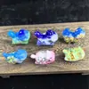 Figura de Gato Pintado, Adorno de Escritorio de Gato Lindo y Curioso, Gato Tallado en Madera de Ébano Negro, Regalo Creativo para Hombres y Mujeres