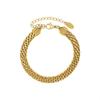 Estilo Ins Europeo y Americano Pulsera de Moda Exagerada Pulsera Sencilla de Acero de Titanio para Mujer Joyería de Oro de 18k para Hombre y Mujer E250