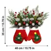 Fábrica de Origen Más Vendido Corona de Navidad Guantes Decoración de Puerta con Bayas Corona de Navidad de Amazon