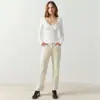 Fuente Mayorista Encaje Empalmado Encaje Corte Ajustado Puro Deseo Manga Larga Top Corto Sexy Y2K Tendencia Femenina Camiseta Tejida