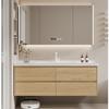 Placa de roca cerámica lavabo sin juntas combinación de gabinete de baño estilo madera lavabo de baño lavabo de baño gabinete de baño fábrica