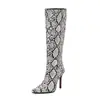 Botas de moda para mujer estilo europeo y americano, punta fina, tacón de aguja alto, botas de tubo alto para otoño e invierno 2011