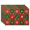 Amazon Manteles Navideños Muñeco de Nieve Árbol de Navidad Manteles Decoración de Mesa de Comedor Occidental Manteles Aislantes Fiesta Navideña