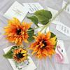 Novo Produto Buquê de Casamento Girassol Grande 3 Cabeças Girassol Real Decoração de Casa Ornamentos Estilo Pastoral