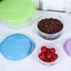 Lonchera con Tapa, Caja de Plástico Transparente Sellable para Congelador, Caja Creativa de Color Macarrón para Conservación Doméstica, Caja Redonda de Almacenamiento