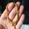 Pulsera Flor de Loto de Dos Vidas Sha Jin para Mujer Pulsera Simple de Loto con Perlas Doradas Mismo Origen que la Tienda de Oro Libro Rojo Joyería de Mano