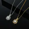 Collar de Moissanita Cuadrada Super Brillante de Ocho Corazones y Ocho Flechas para Mujer Colgante Cuadrado Chapado en Plata Cadena de Clavícula Simple de Gama Alta Venta al por Mayor
