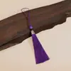 8cm Borla de Contas Linglong Poliéster Nó Chinês Traje Hanfu Pingente de Bolsa Tampa de Metal Marcador Pequeno Pingente