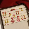Nuevos Pendientes Rojos de Año Nuevo 2026, Pendientes del Zodiaco del Año del Caballo, Lindos y Festivos, Accesorios para Orejas de Riqueza y Prosperidad