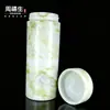 Fornecedor da Fábrica Copo de Água de Pedra Medicinal Jade do Tibete, Copo Térmico de Serpentina Magnética Verde Escuro, Xícara de Chá de Jade, Fornecimento ao Vivo