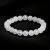 Jingdong Jóias Natural de Alta Qualidade Branco Jade Pulseira Minério Bruto Polido Meninas Retro Círculo Único Redondo Bead Jóias Atacado