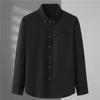 Camisa Casual Solta para Homem Gordo de Primavera e Outono Camisa de Manga Longa Tamanho Extra Grande para Homem Gordo Cor Sólida Top Masculino para Negócios