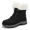 2025 Transfronterizos Nuevos Invierno Terciopelo Engrosado Cálidos y Resistentes al Desgaste Zapatos para Senderismo al Aire Libre Botas de Nieve Zapatos de Mujer Caña Media Zapatos de Algodón