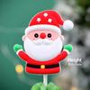 Decoração de bolo de Natal 2024 urso coelho cartão anel de grama folhas chuva seda véspera de Natal festa de feriado plug-in